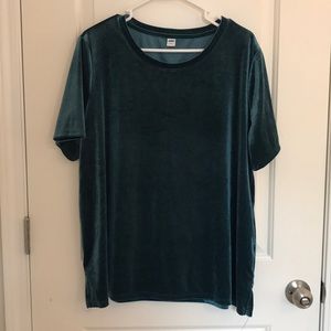 Green velvet tee shirt from Old Navy
